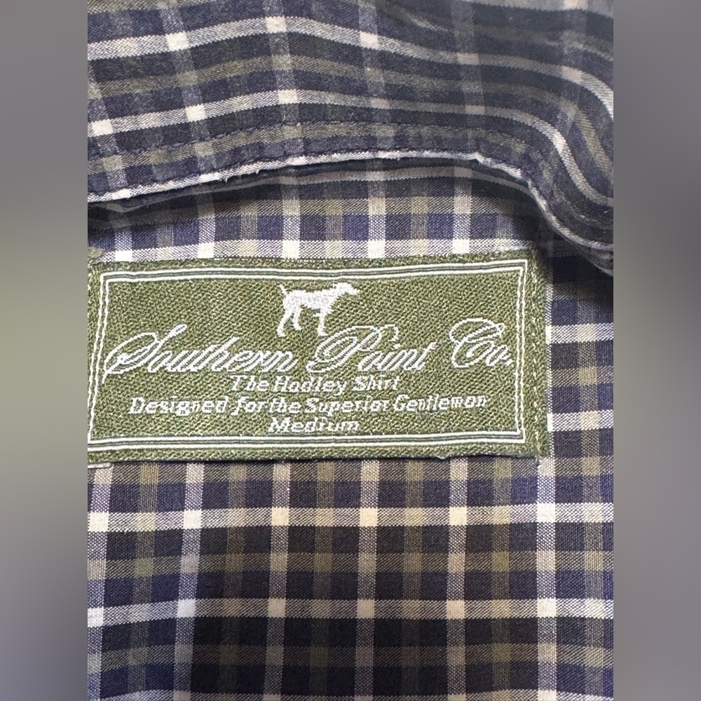 Southern Point Co The Hadley Shirt Mens Medium Long Sleeve Button Up Green Plaid - Picture 4 of 8